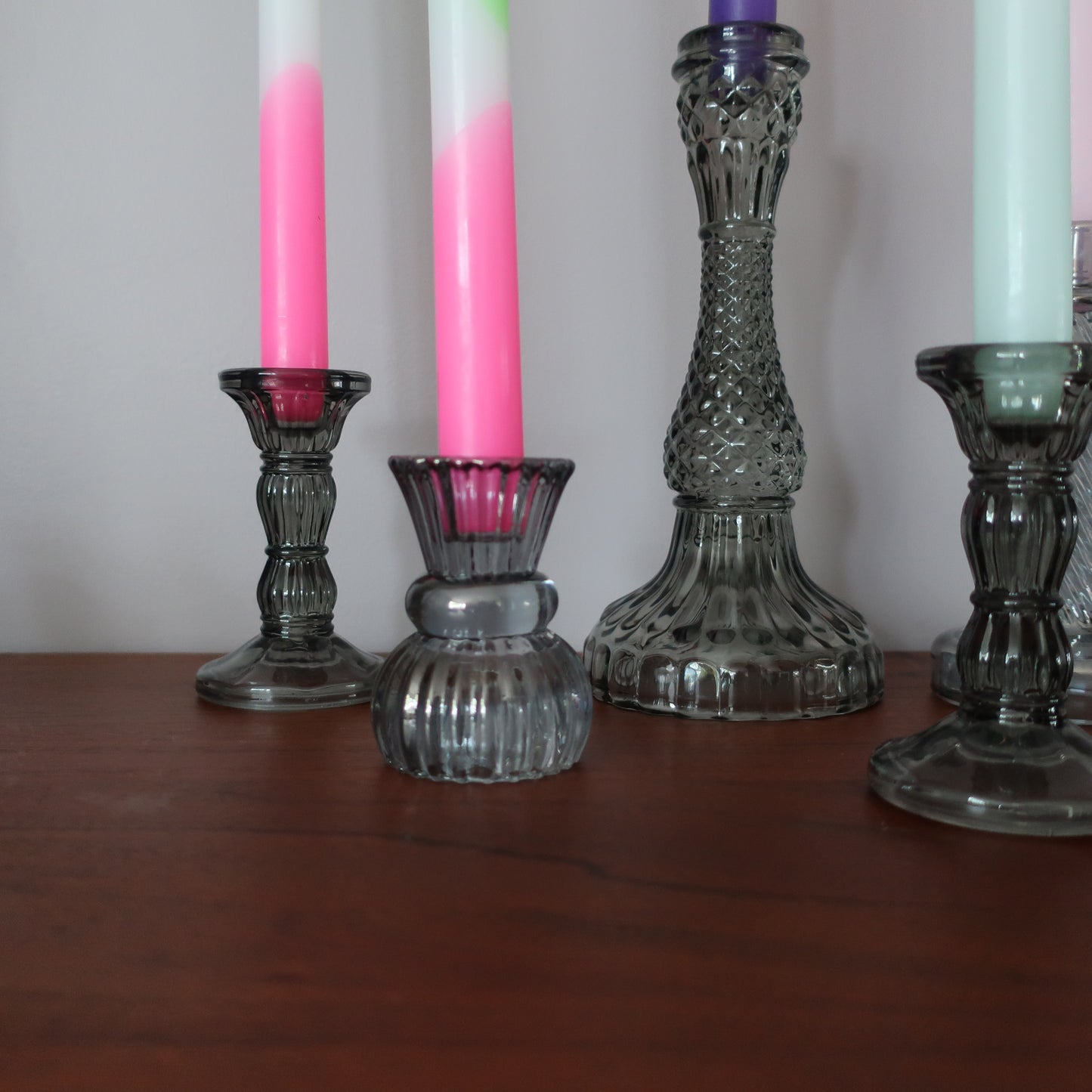 Kandelaar & waxinelichthouder - Smoked Glass