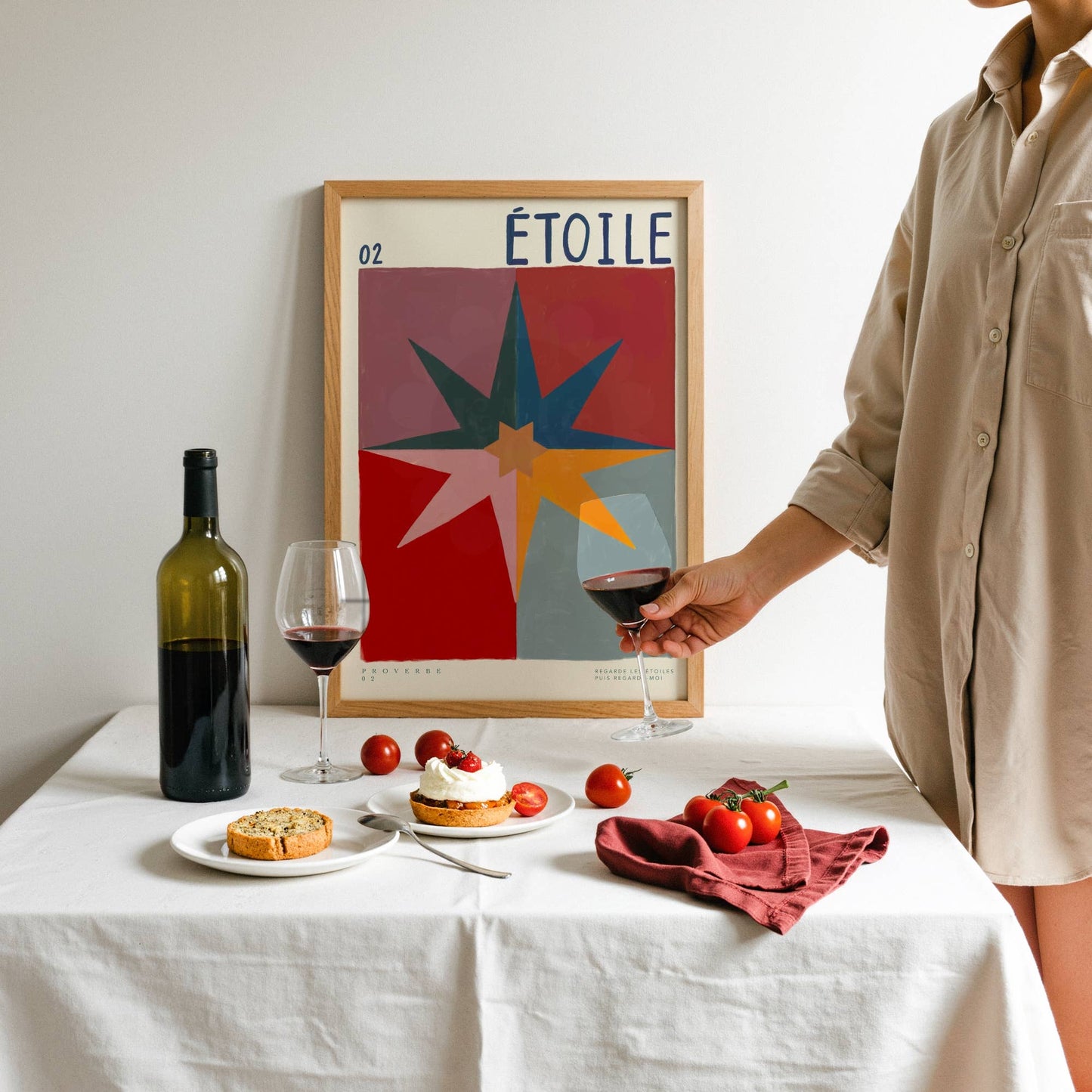 Herfstster – Kleurrijke Handgetekende Kunstprint A5