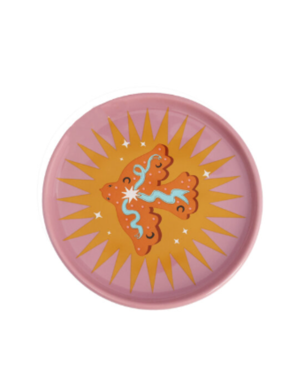 Het keramieken bordje Ø 12 cm op een sfeervol gedekte tafel. Breng warmte en vrolijkheid aan elk tafelmoment met dit unieke woonaccessoire.