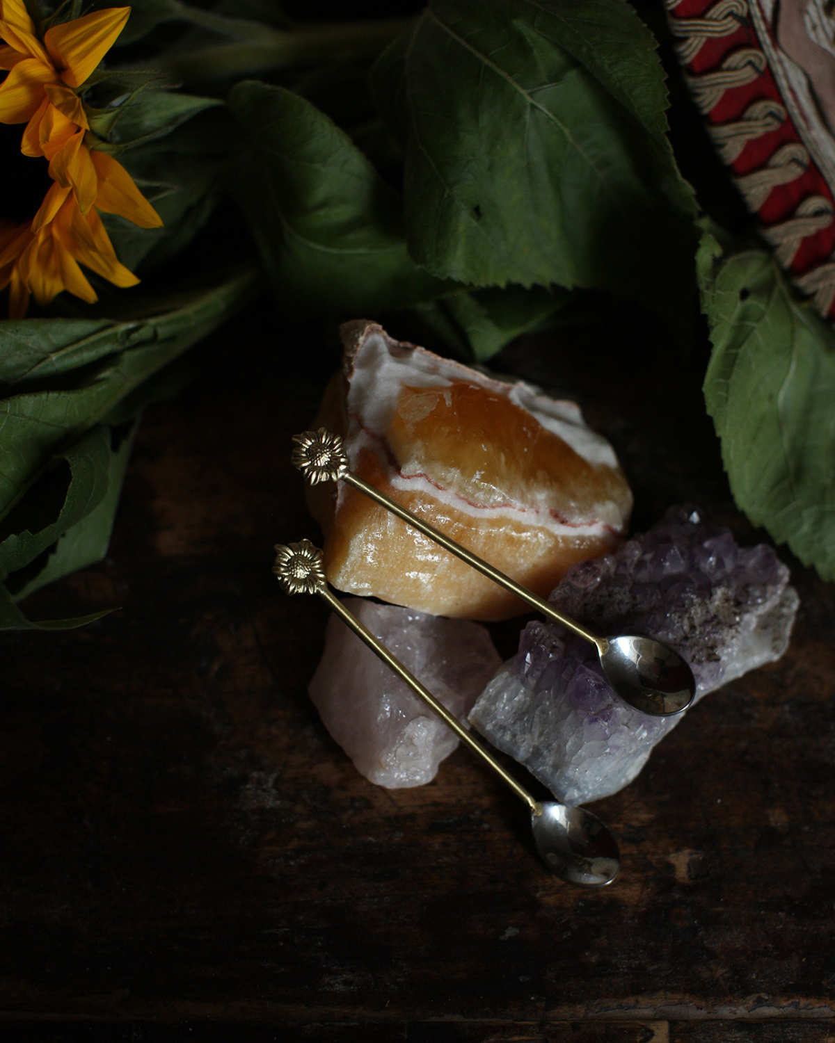 Sunny sunflower theelepels (2 stuks) - Doing Goods