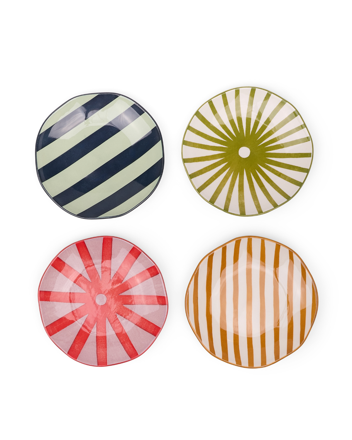 Marley Appetizer Plates – Set van 4 | Stijlvolle keramieken bordjes voor hapjes