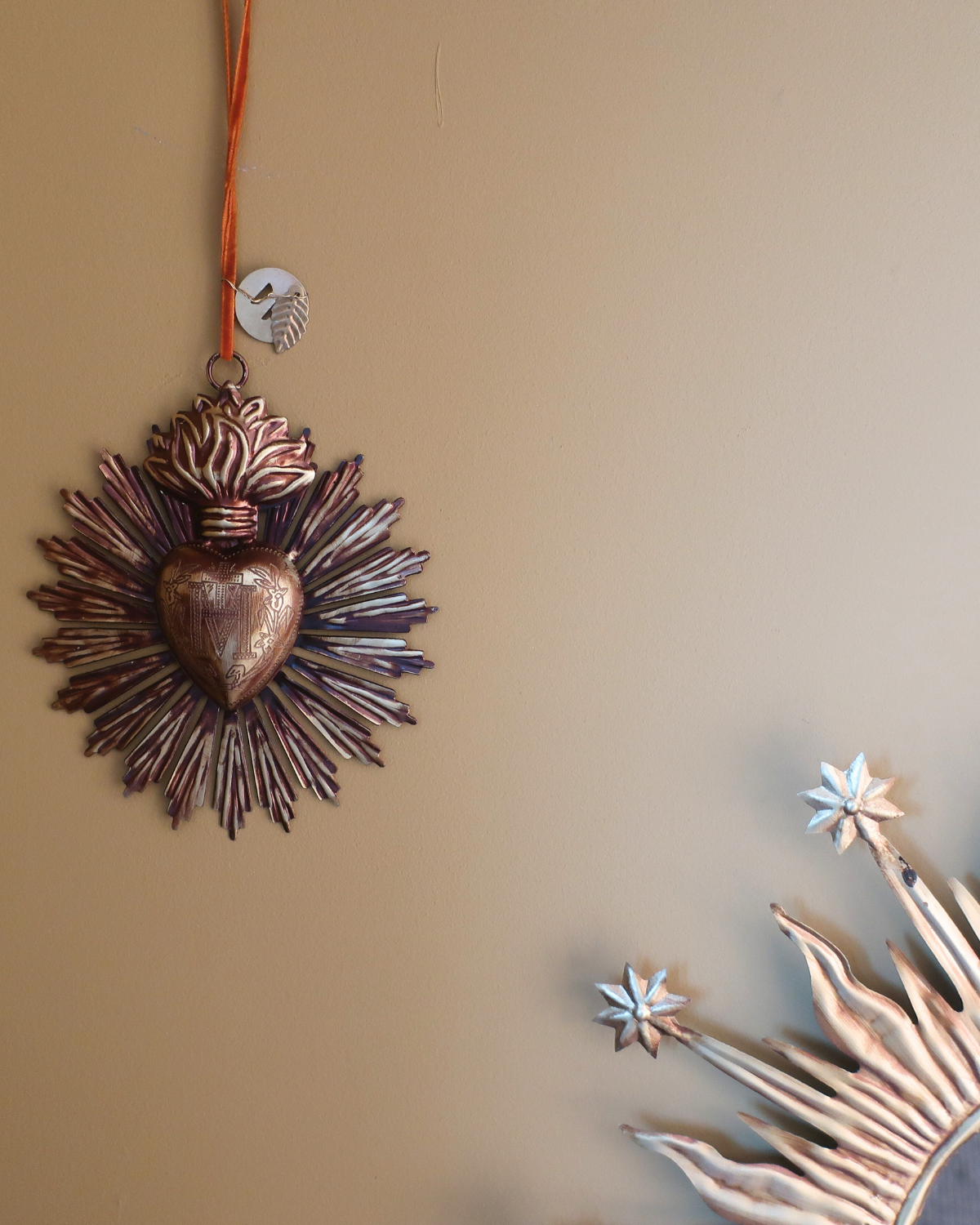 Stralend Hart Spiegel – Handgemaakt Goud Messing