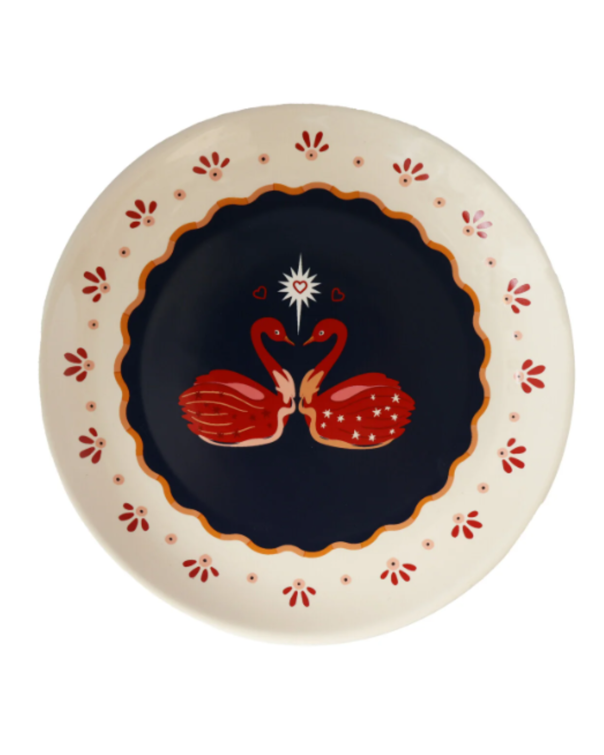 Bordje Swans 15 cm – Keramiek & feestelijk design