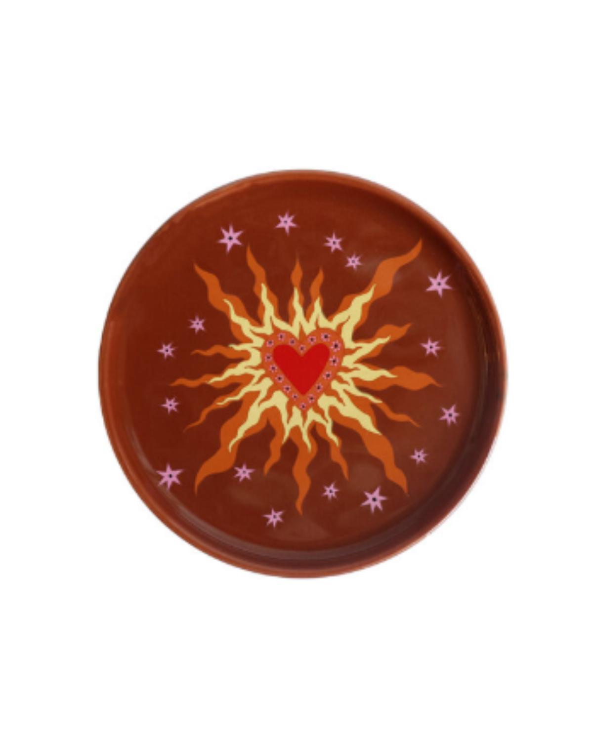 Het keramieken bord Ø 11,8 cm op een sfeervolle tafelsetting. Ideaal als cadeau of om je tafelmomenten extra warmte en vrolijkheid te geven.