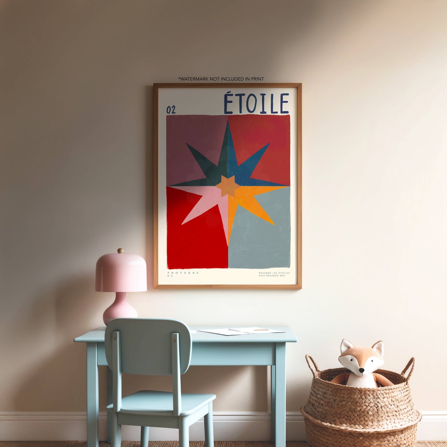 Herfstster – Kleurrijke Handgetekende Kunstprint A5