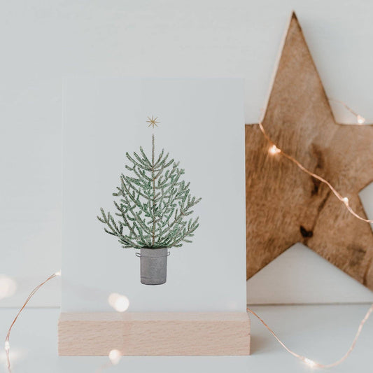 Kerstboomaquarelkaart