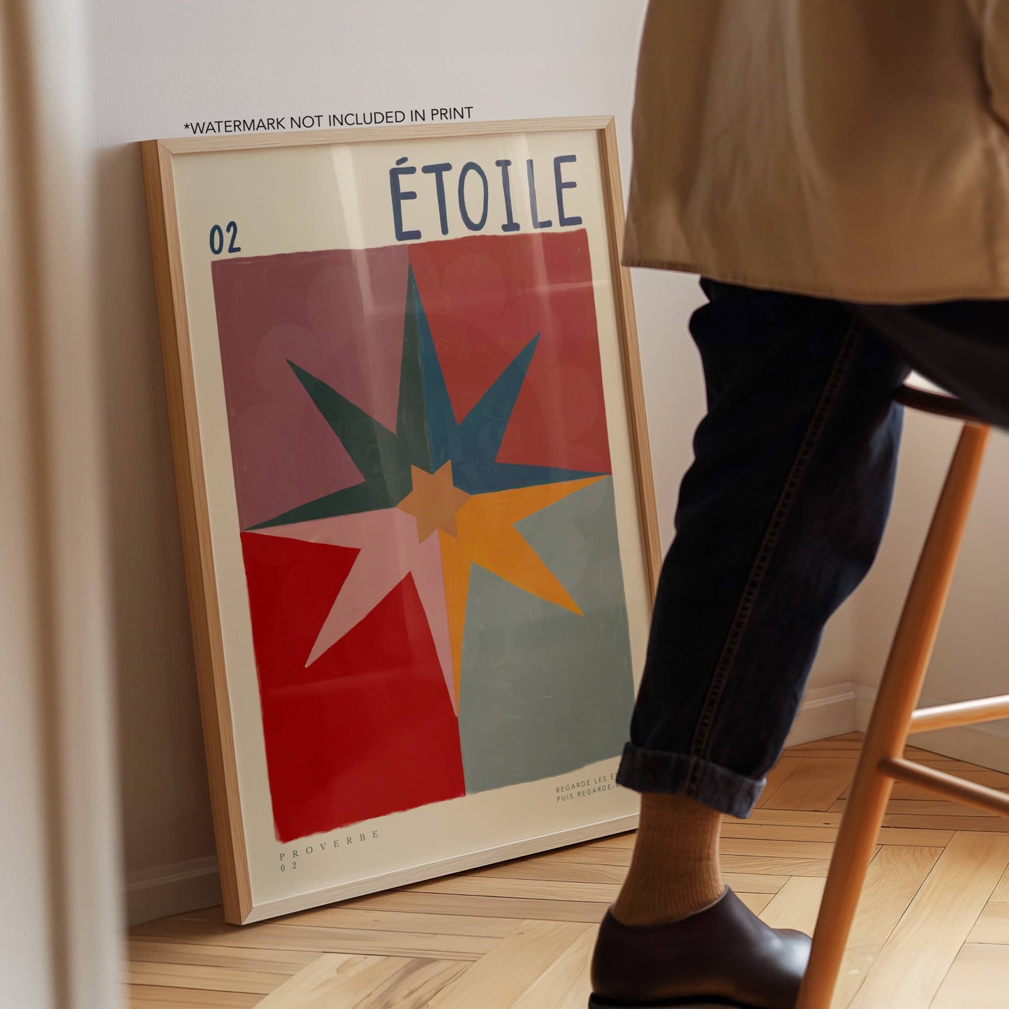 Herfstster – Kleurrijke Handgetekende Kunstprint A5