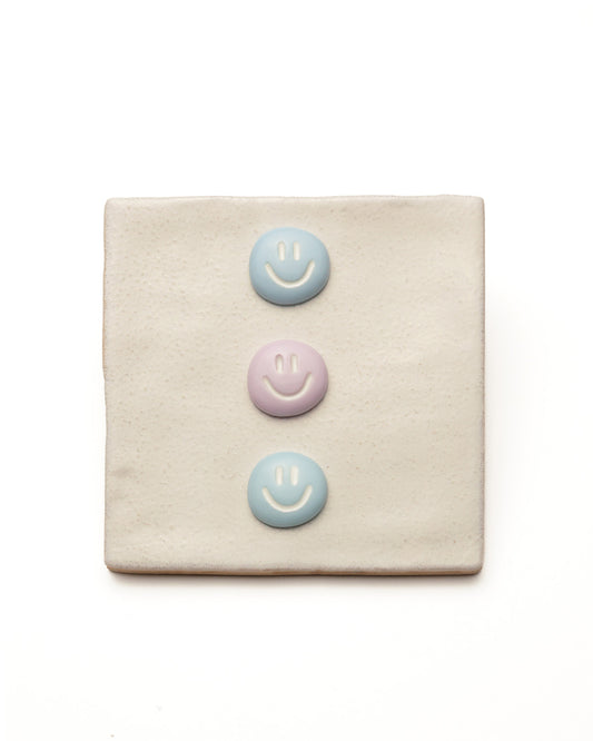 Tegeltje Smiley 3D 'Trendz' wit gemeleerd 10x10cm