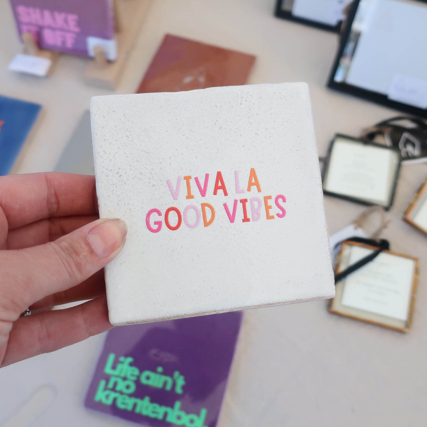 Tegeltje Viva la good vibes - 10x10cm