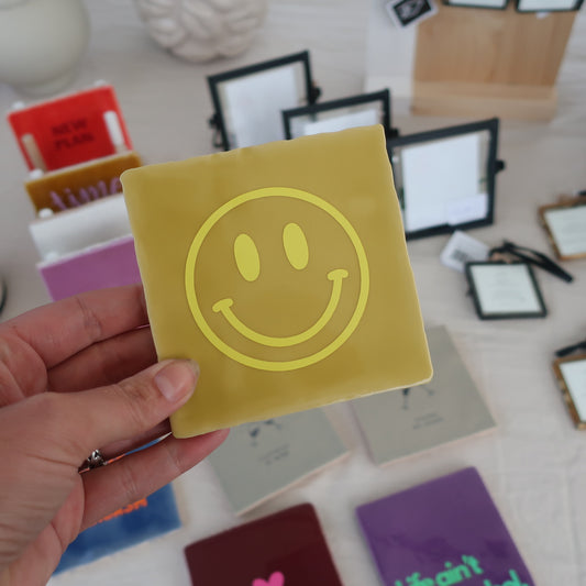 Tegeltje Smiley - 10x10cm