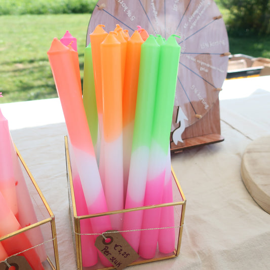 DipDey dinerkaars - Roze Wit Oranje - 25cm